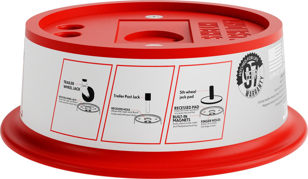 Andersen Hitches close-up of built-in magnets securing jack pad with stable hold