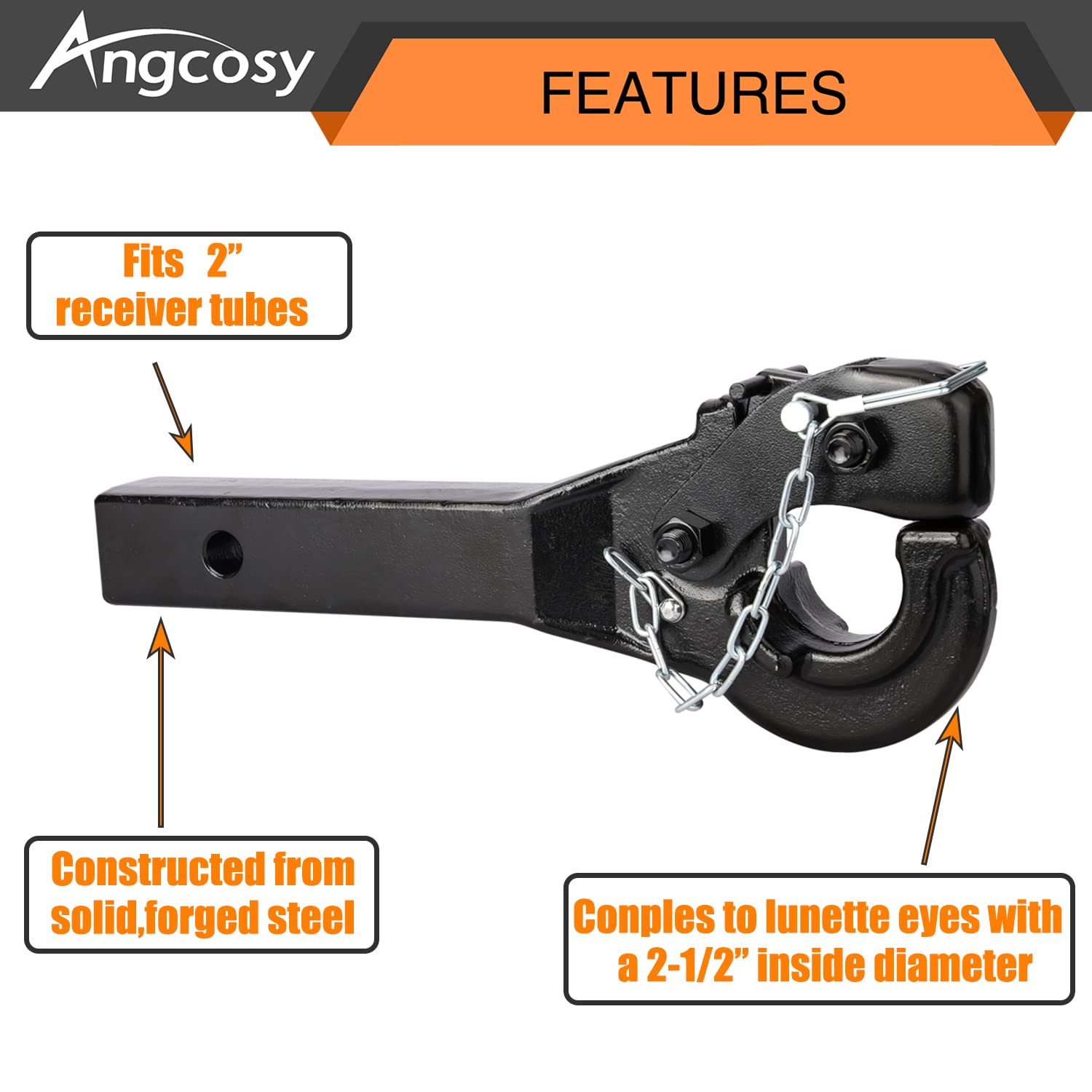 ANGCOSY mounted in a 2-inch receiver demonstrating installation and fitment benefit