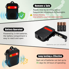 Angveirt battery compartment open with 3 AA cells showing accessible power and long runtime benefit