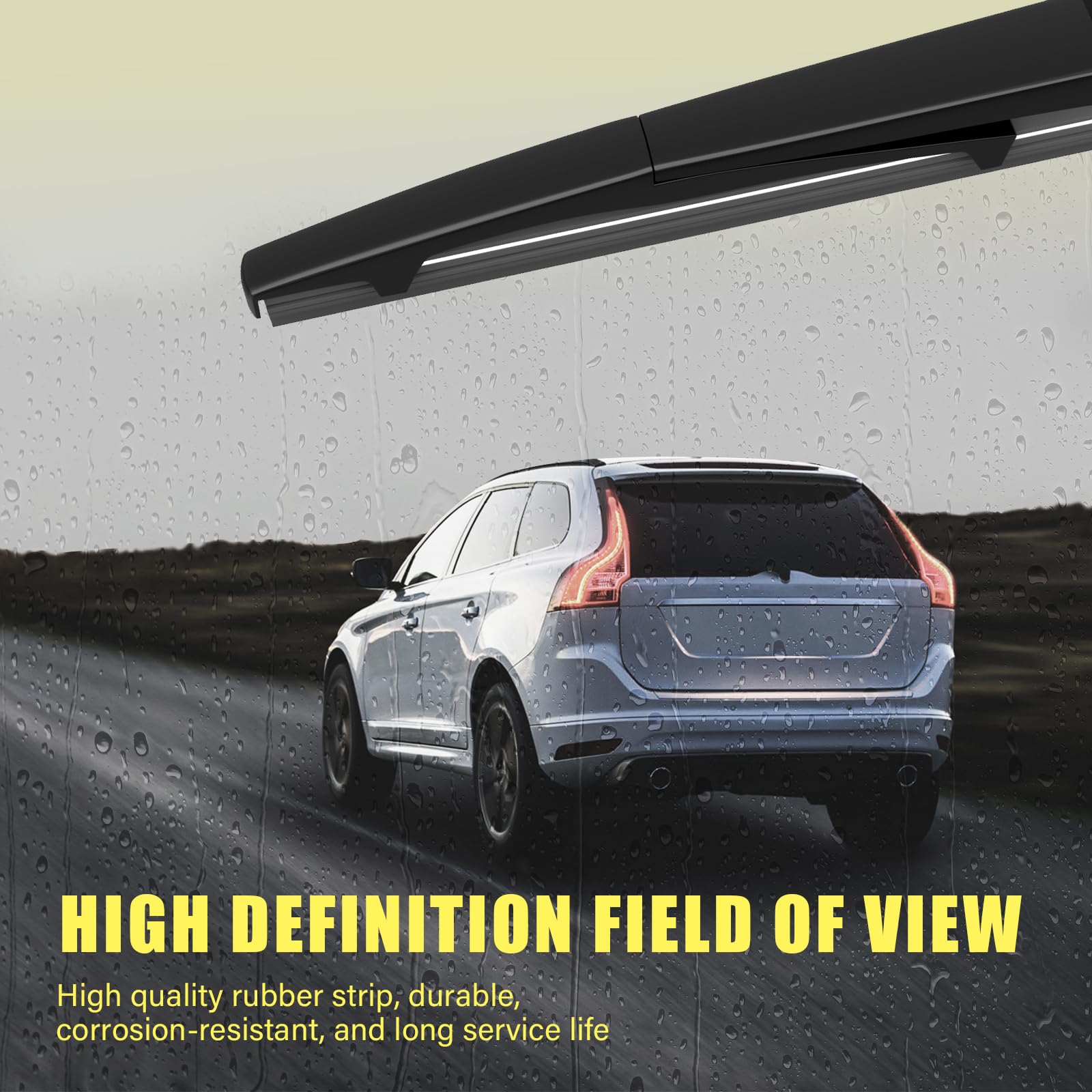 ANIKLUIM lifestyle shot driving in rain emphasizing safer clear vision