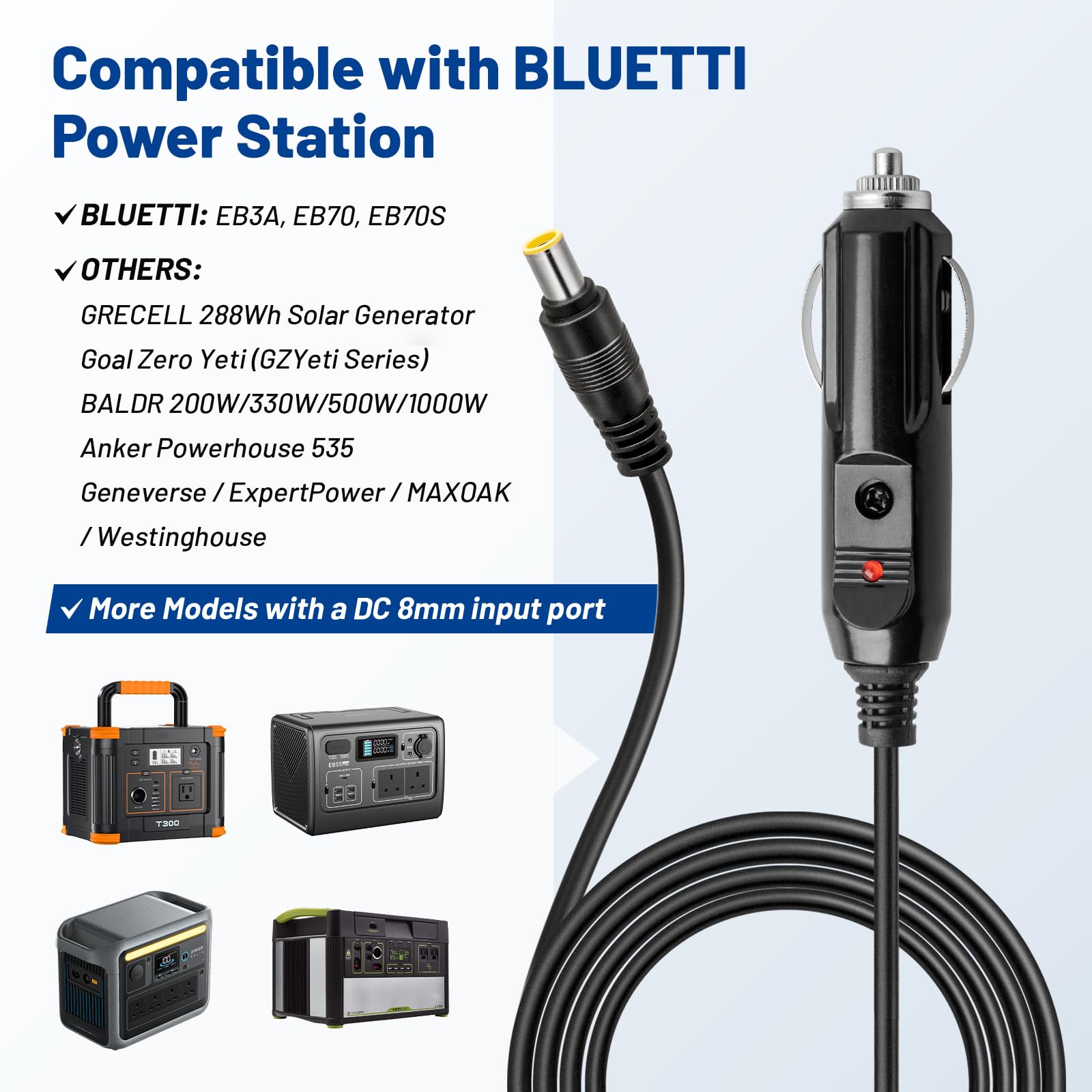 Anina closeup of 7.9x5.5mm DC7909 barrel connector highlighting precise fit for BLUETTI