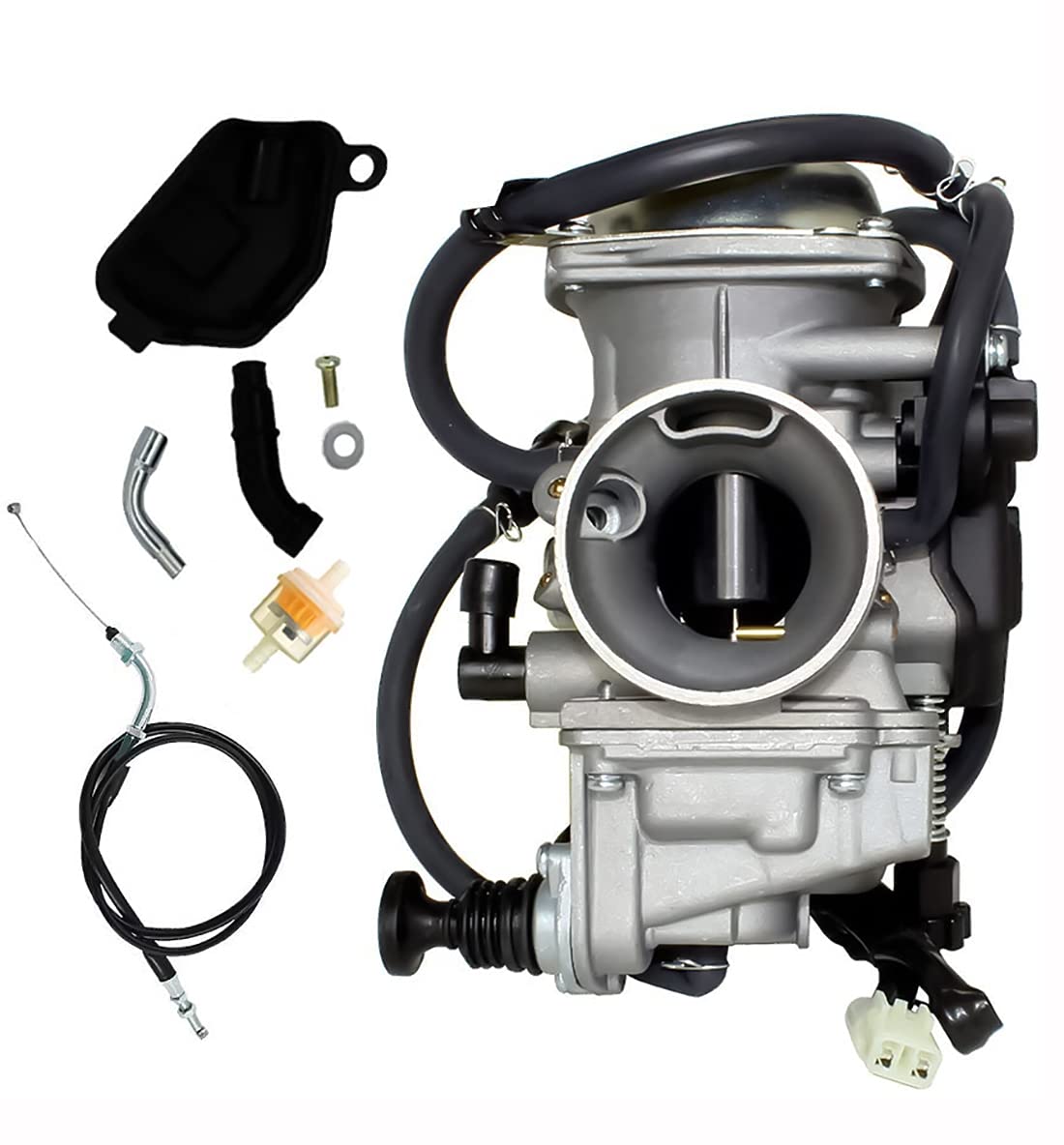 Aniro Moto carburetor front view showing precise fit and replaced throttle action