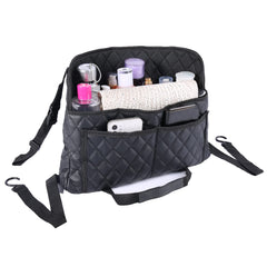 ANLEM front view of seat-back organizer showing tidy storage and quick access