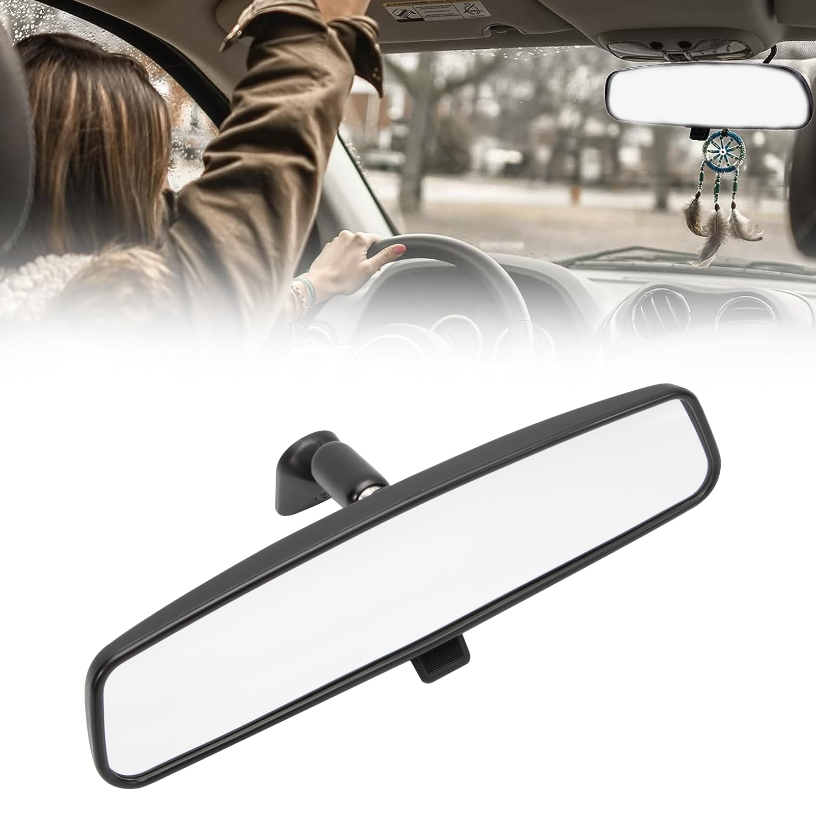 Anlseiod lifestyle shot from driver seat showing improved rear visibility for confident driving