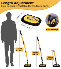 anngrowy extended pole reaching SUV roof to clean high panels without ladder benefit