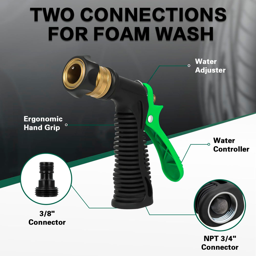 anngrowy foam gun dial detail demonstrating 6-level adjustable foam control for precision