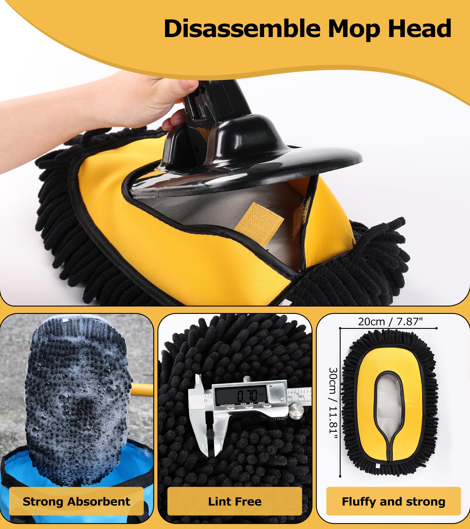 anngrowy mop head washing car door wet showing scratch-free cleaning and paint protection benefit