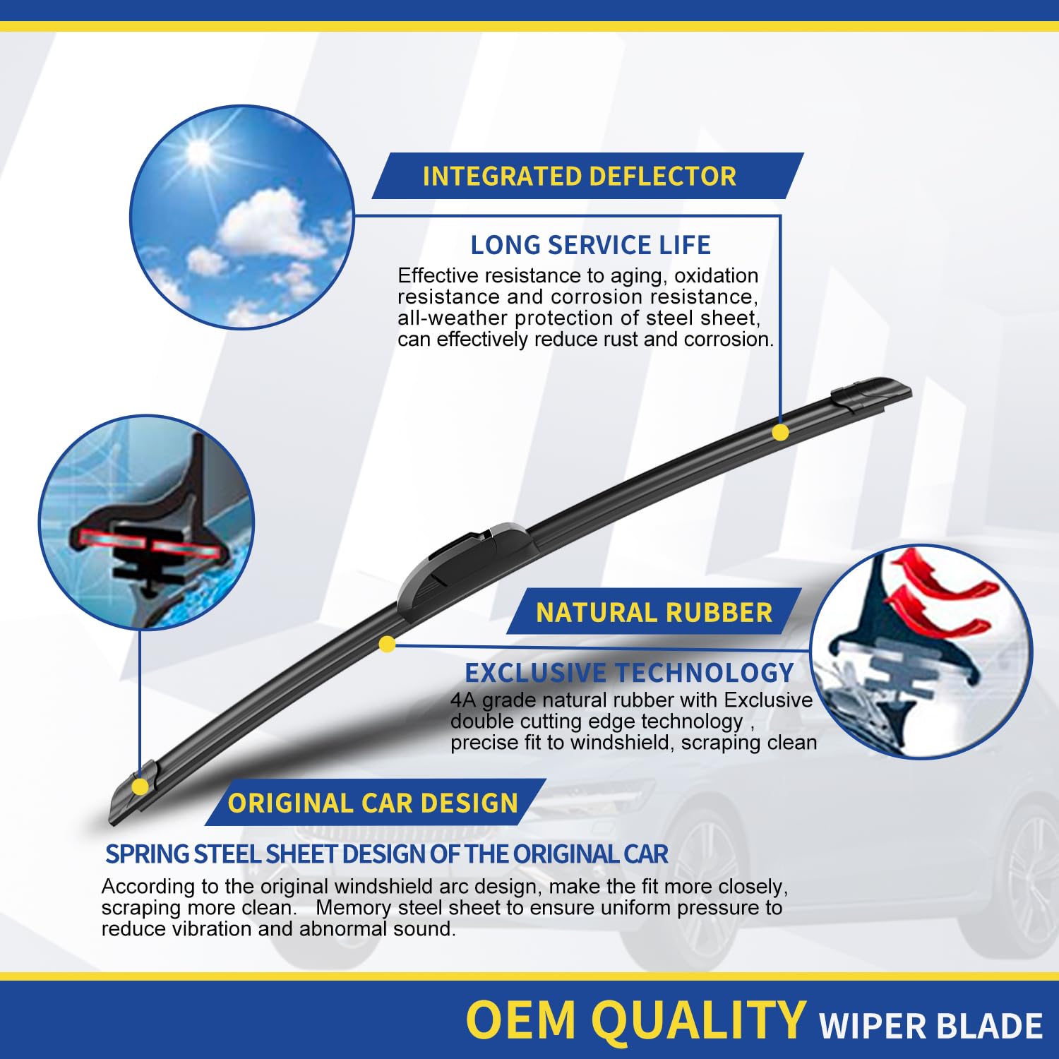 ANRDDO blades installed on a Highlander windshield demonstrating full coverage and visibility