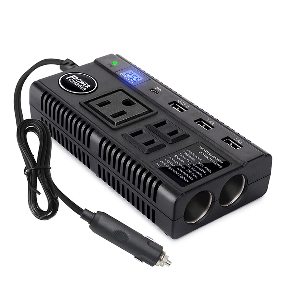 Ansee front panel showing three AC outlets and power switch for versatile charging