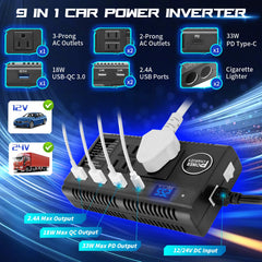 Ansee close-up of four USB ports including QC 3.0 for faster device charging