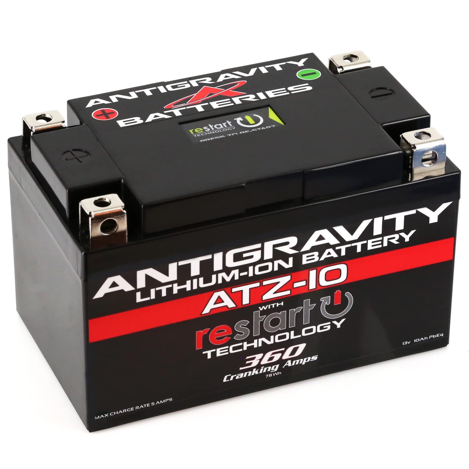 Antigravity Batteries front view showing compact battery and clear branding for confident fit