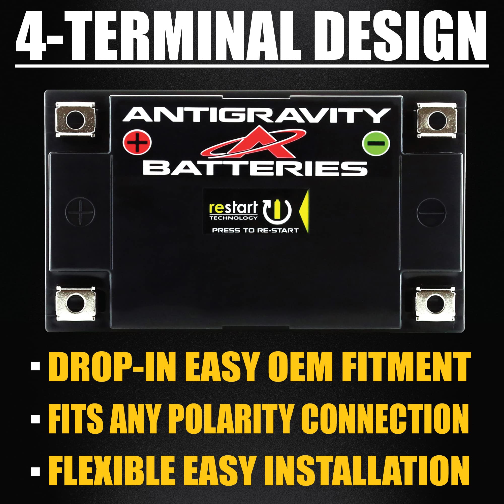 Antigravity Batteries installed on a motorcycle demonstrating space-saving lightweight benefit