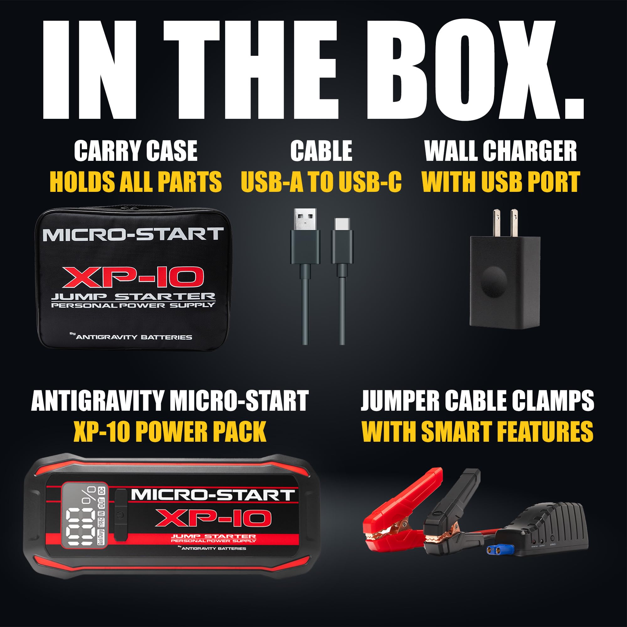 Antigravity XP-10 charging a smartphone via USB-C PD for fast device power