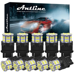 Antline front view pack of 10 bulbs showing compact white design and easy swap benefit