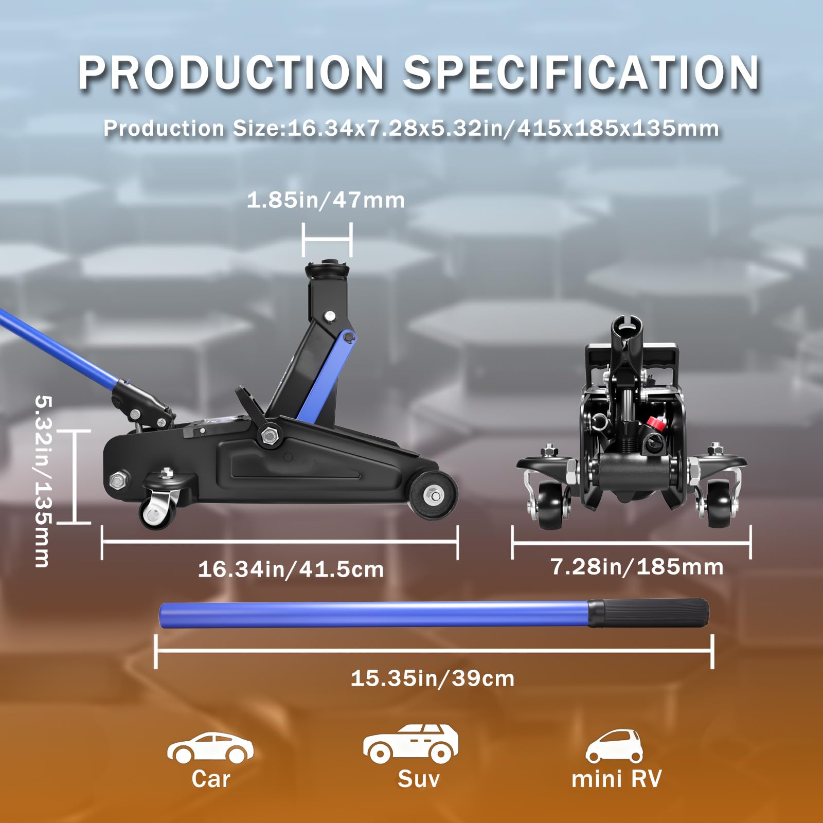LIFTING TOOLS ANTPOWER low profile under a sports car, enabling access to tight clearance