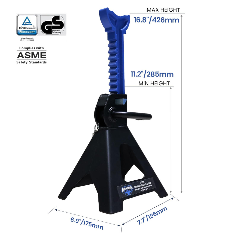LIFTING TOOLS ANTPOWER sawtooth ratchet detail enabling precise height adjustment