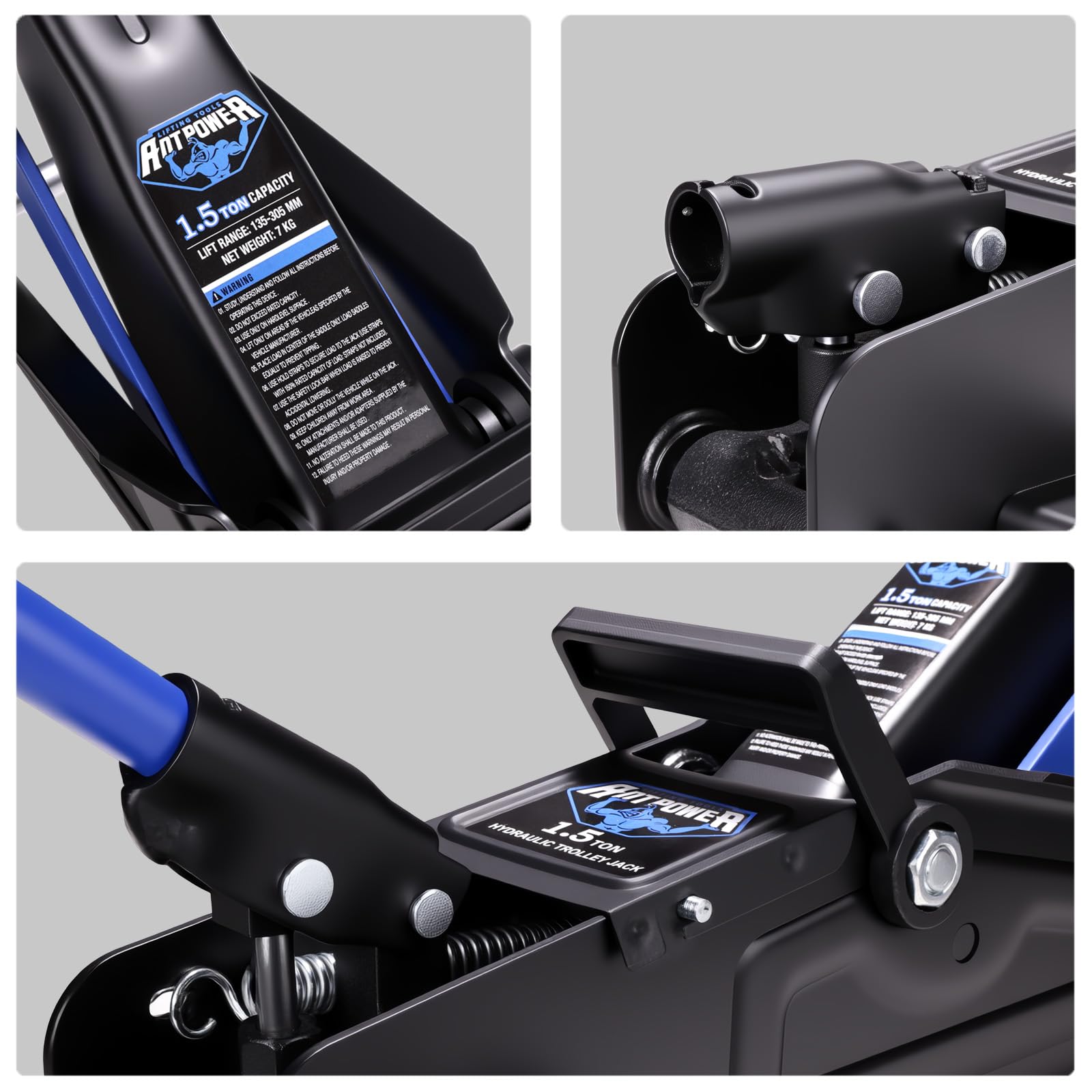 LIFTING TOOLS ANTPOWER two-piece handle folded for compact storage and easy leverage