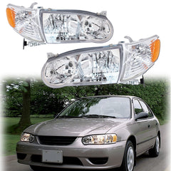 ANTUKO front pair headlights clear lens showing full assembly and fitment benefit