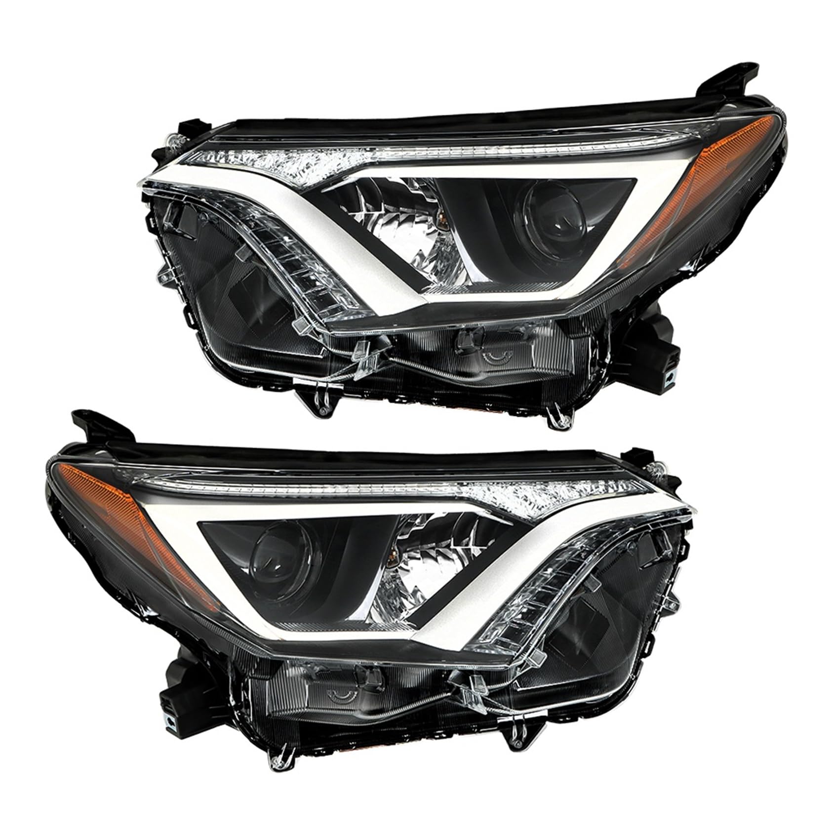 ANTUKO front view of both headlight assemblies showing fit and styling benefit