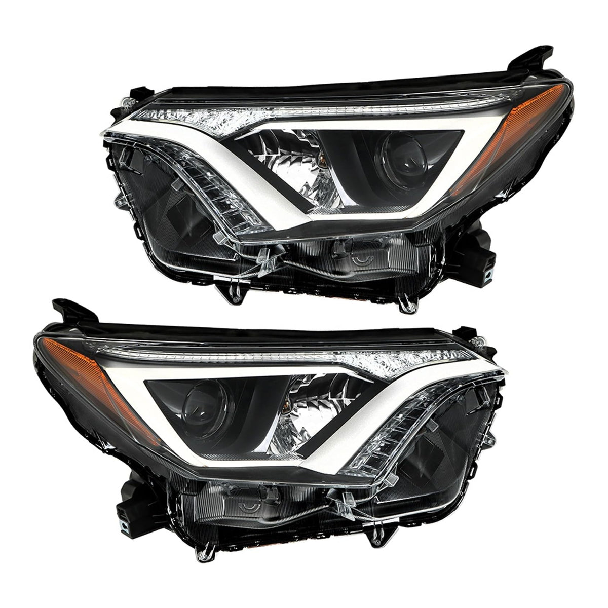 ANTUKO front view of both headlight assemblies showing fit and styling benefit