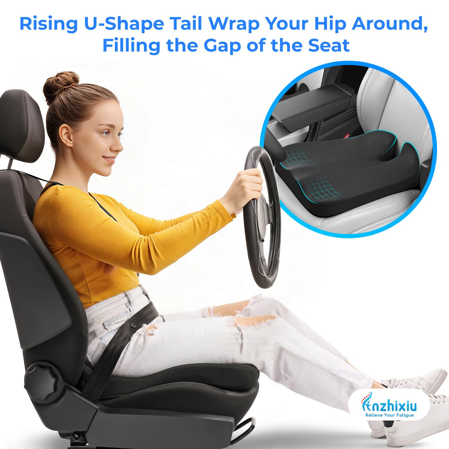 anzhixiu size comparison next to steering wheel showing portable scale