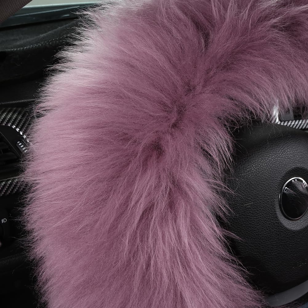 AOGELAN steering wheel close-up of long wool, adds soft grip