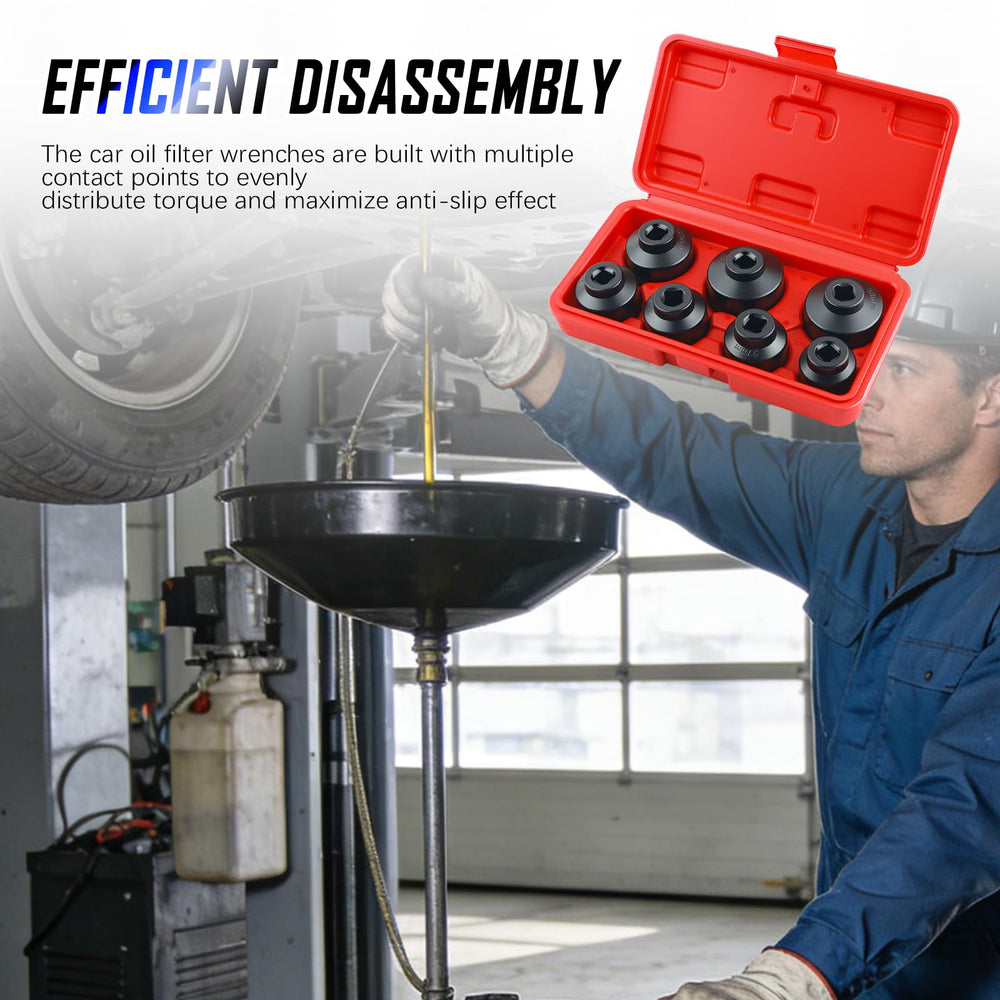 Aokdom kit on garage bench with tools, ready-to-use for DIY oil change efficiency