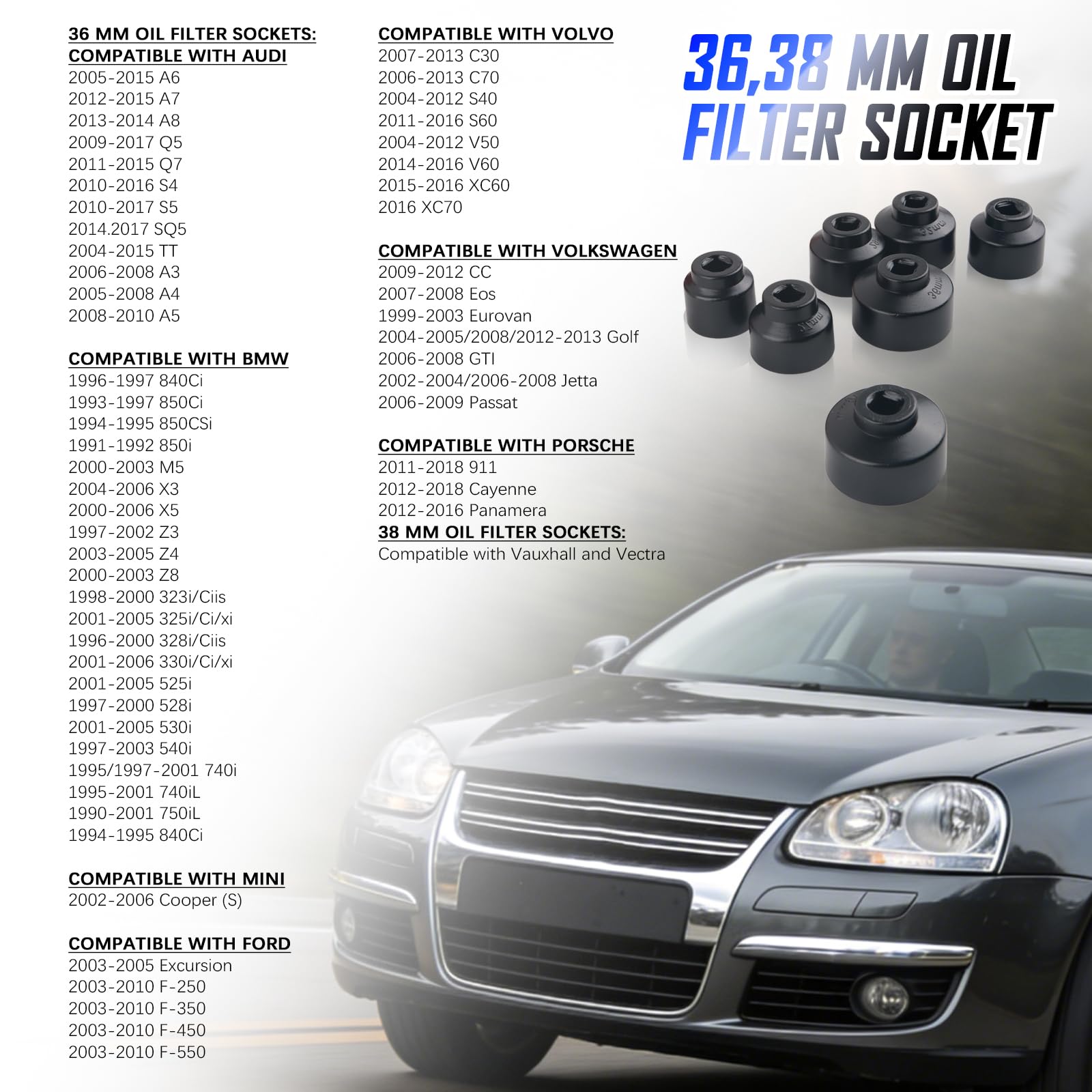 Aokdom sockets laid next to ruler and hand for scale, helps choose correct size quickly