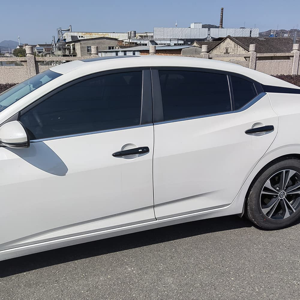AOKIO lifestyle shot of four-door Nissan with covers showing cohesive black accent