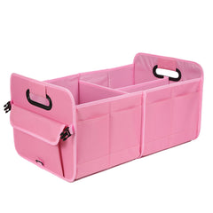 AOKJOY front view trunk organizer showing compartments and neat storage