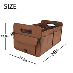 AOKJOY trunk organizer open with groceries and tools organized for safety