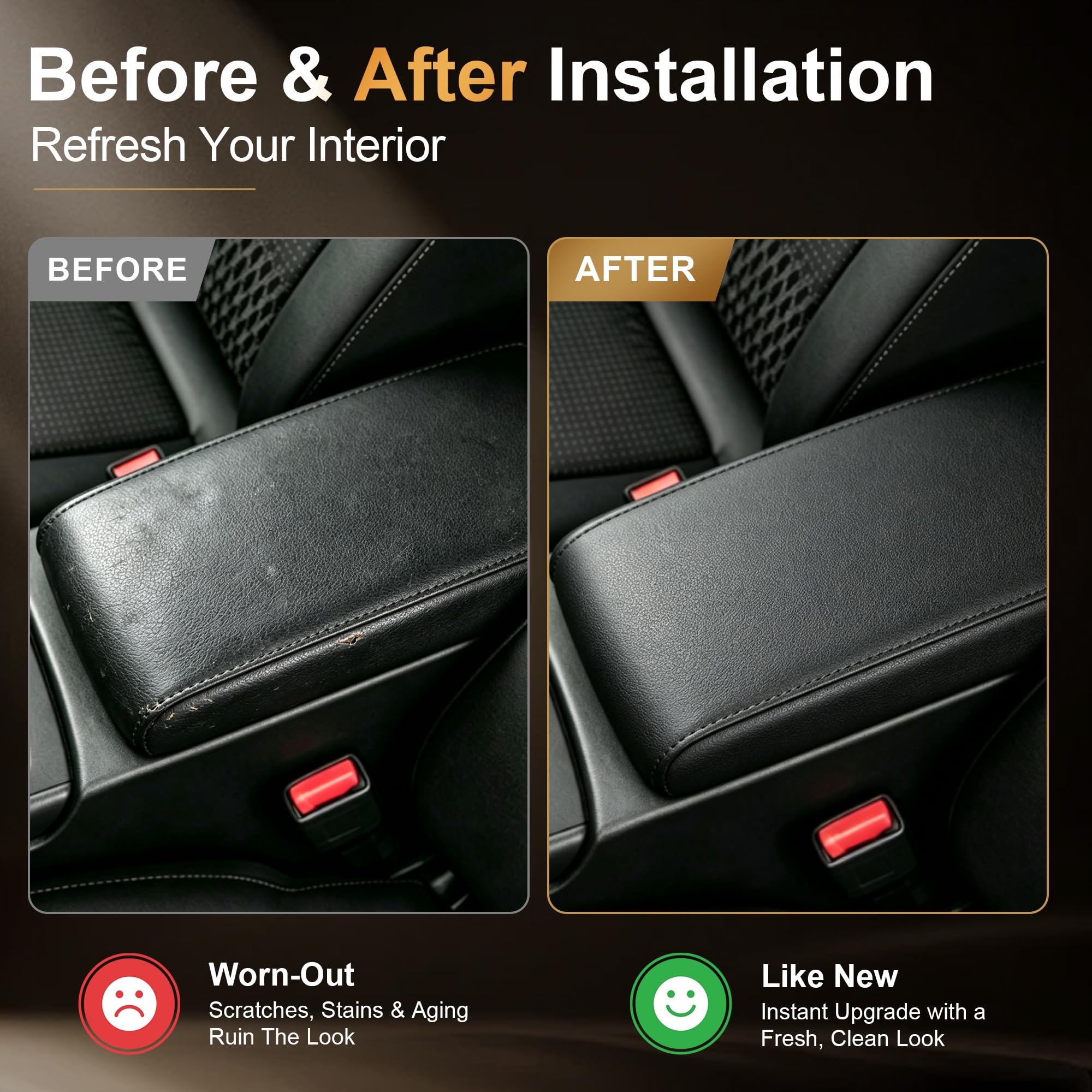 AOMSAZTO waterproof leather closeup highlighting wipe-clean surface benefit