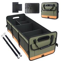 AOPHY front view closed showing roomy green cargo organizer and neat appearance
