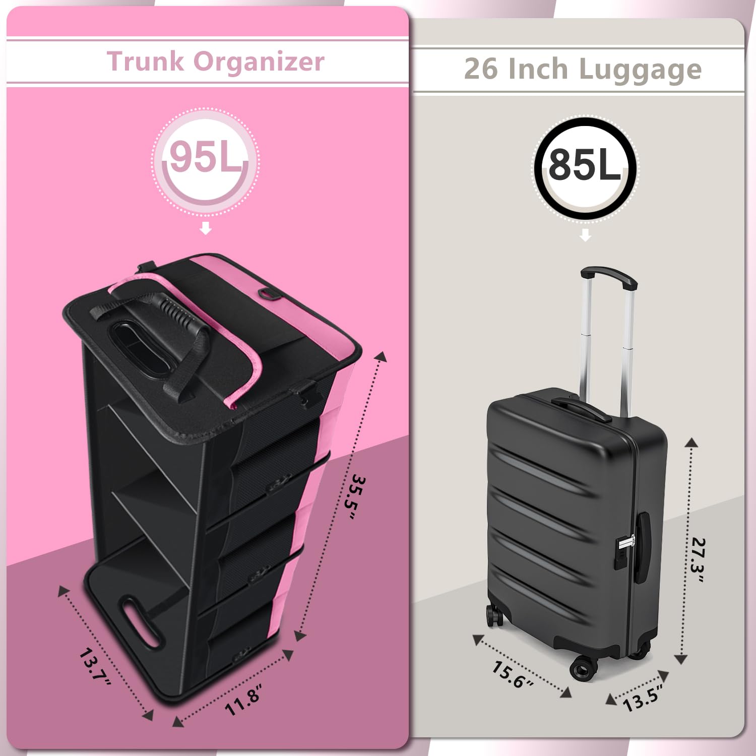 AOPHY organizer in trunk loaded with groceries demonstrating neat storage