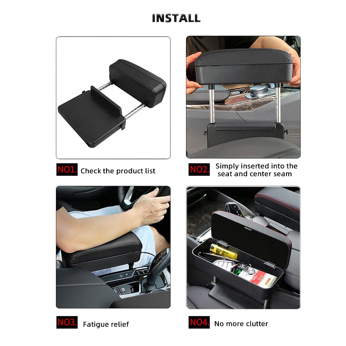 AOWIS open storage compartment holding phone and keys for tidy organization
