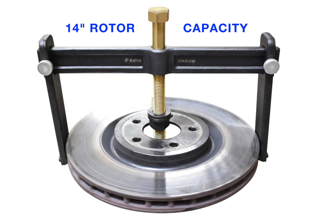 AP Astro puller in use on wheel hub demonstrating fast removal
