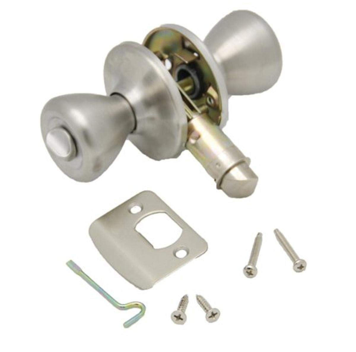 AP Products silver privacy lock front view showing finish and easy install benefit