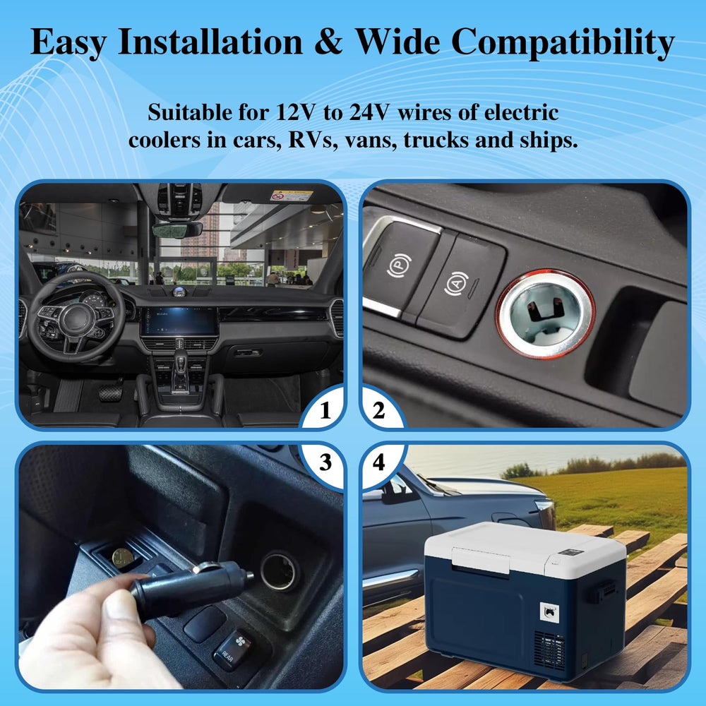 ApexscnView connected to car cigarette socket enabling in-vehicle fridge power