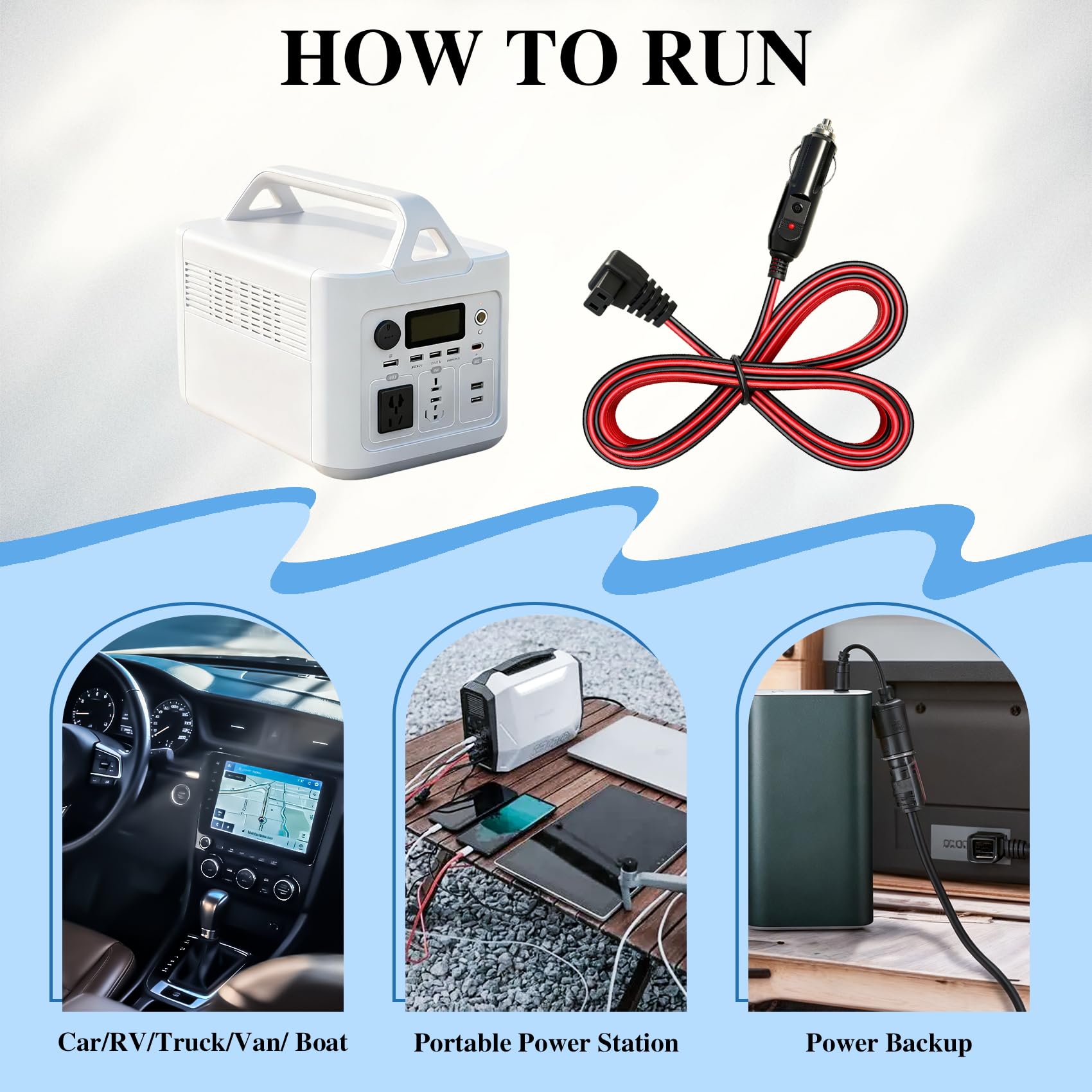 ApexscnView powering a fridge in an RV cargo area for convenient placement