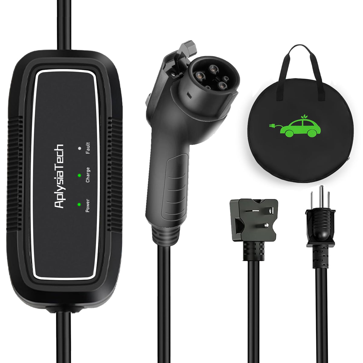 AplysiaTech front view of portable EV charger showing neat housing and portability benefits
