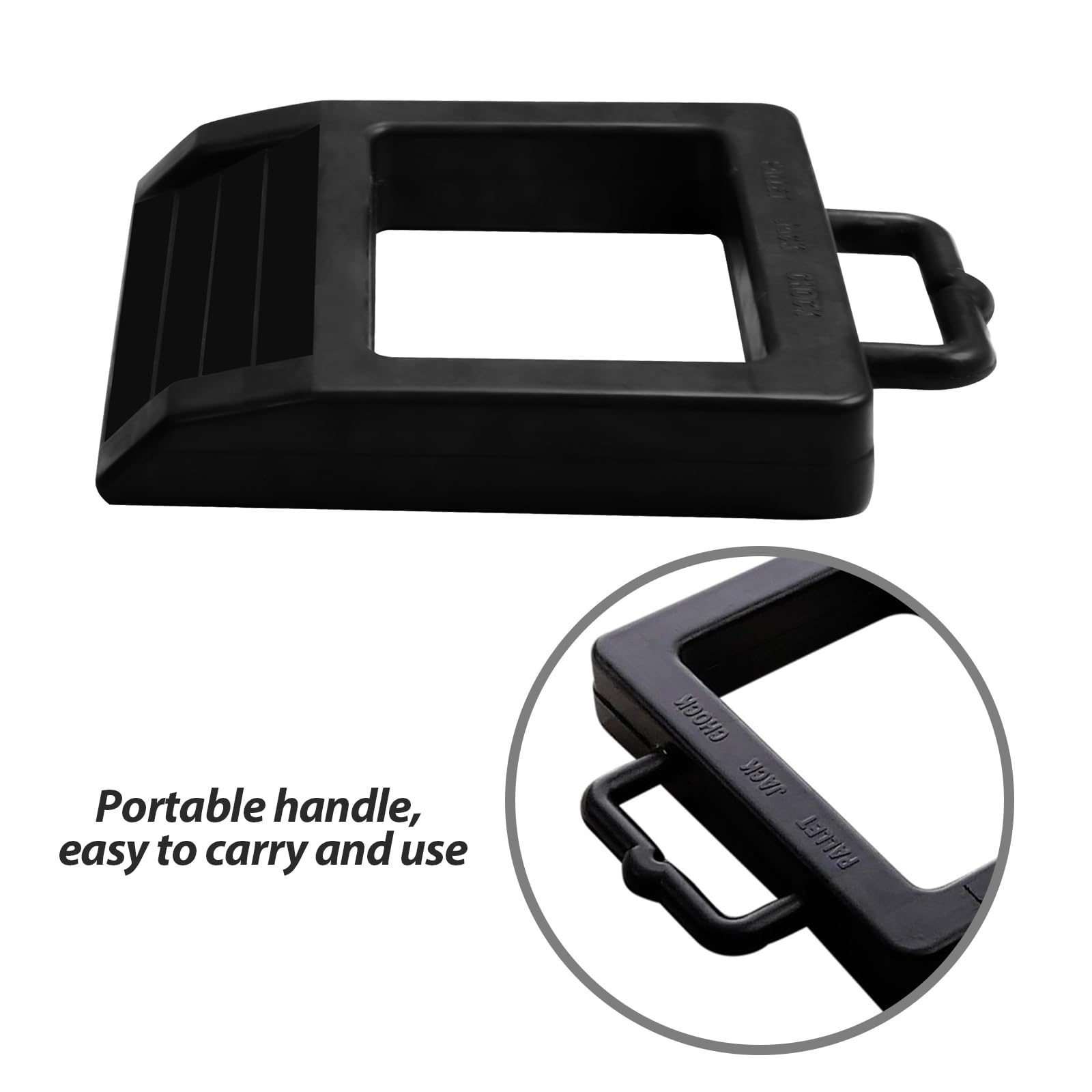 APOLLOLIFT in-use on trailer blocking pallet jack wheel for safer loading