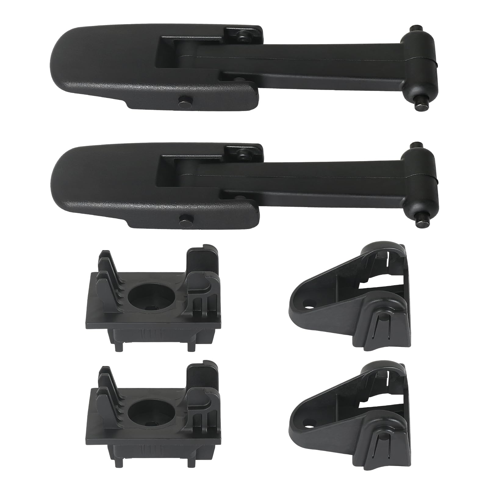 APPERFiT front view of 2-pack hood latch kit showing all included parts and benefits