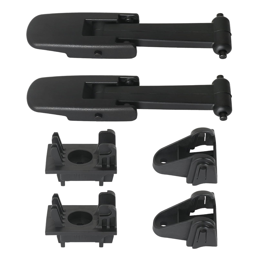 APPERFiT front view of 2-pack hood latch kit showing all included parts and benefits