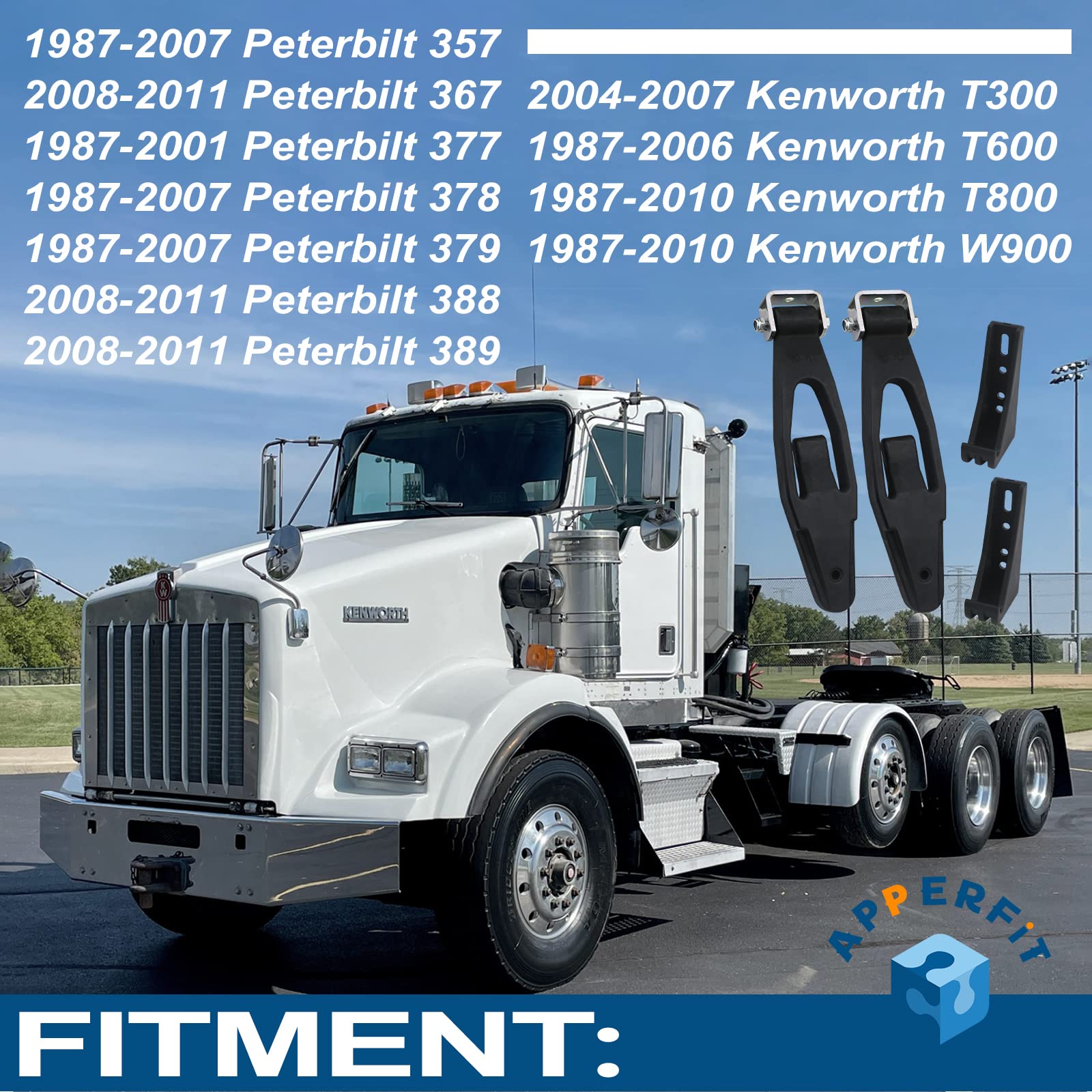 APPERFiT hook catch and bracket detail illustrating solid metal catch for secure hood retention