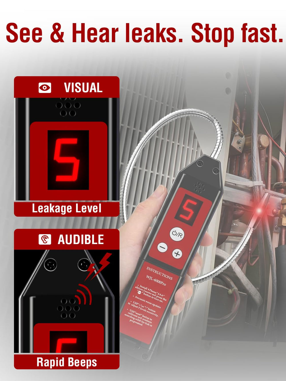 Aprvtio LED and UV lights illuminating dark spaces for improved visibility