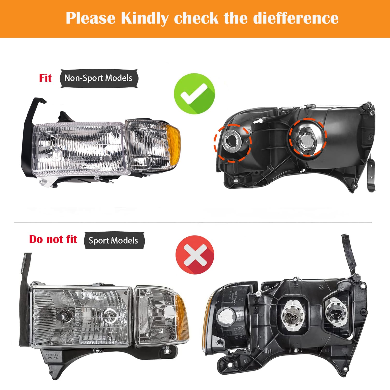 APSVE bulb and backside detail with 9004 halogen for easy plug‑and‑play