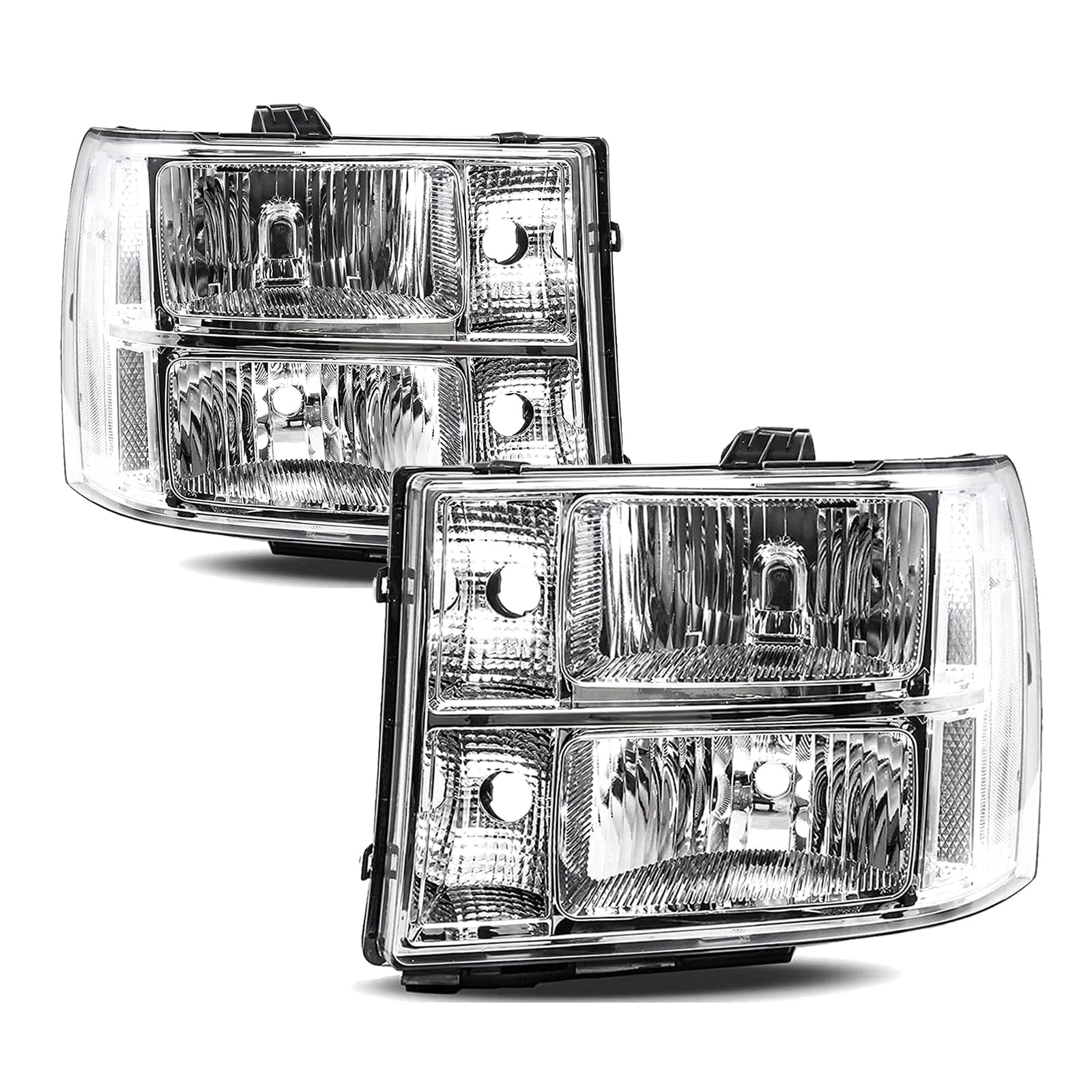 APSVE front pair clear headlights showing chrome housing and factory appearance benefit