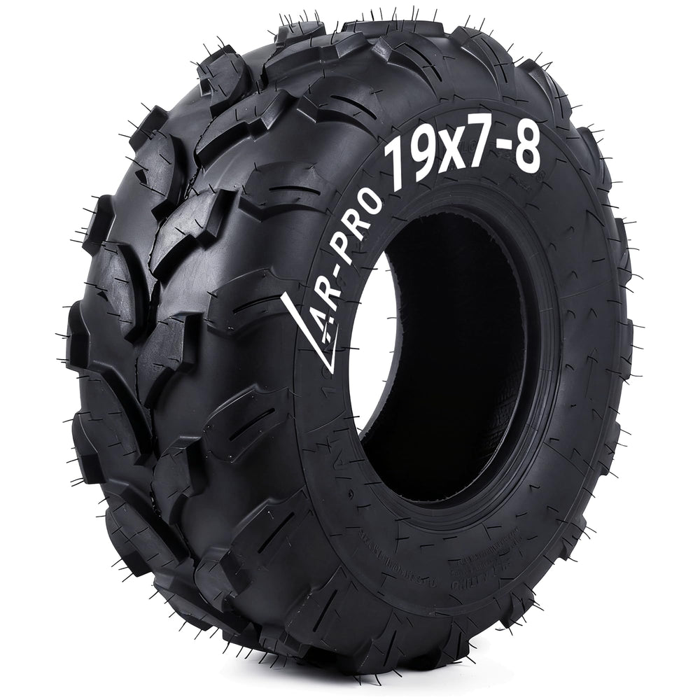 AR-PRO front profile 19x7-8 tire showing robust tread for improved traction