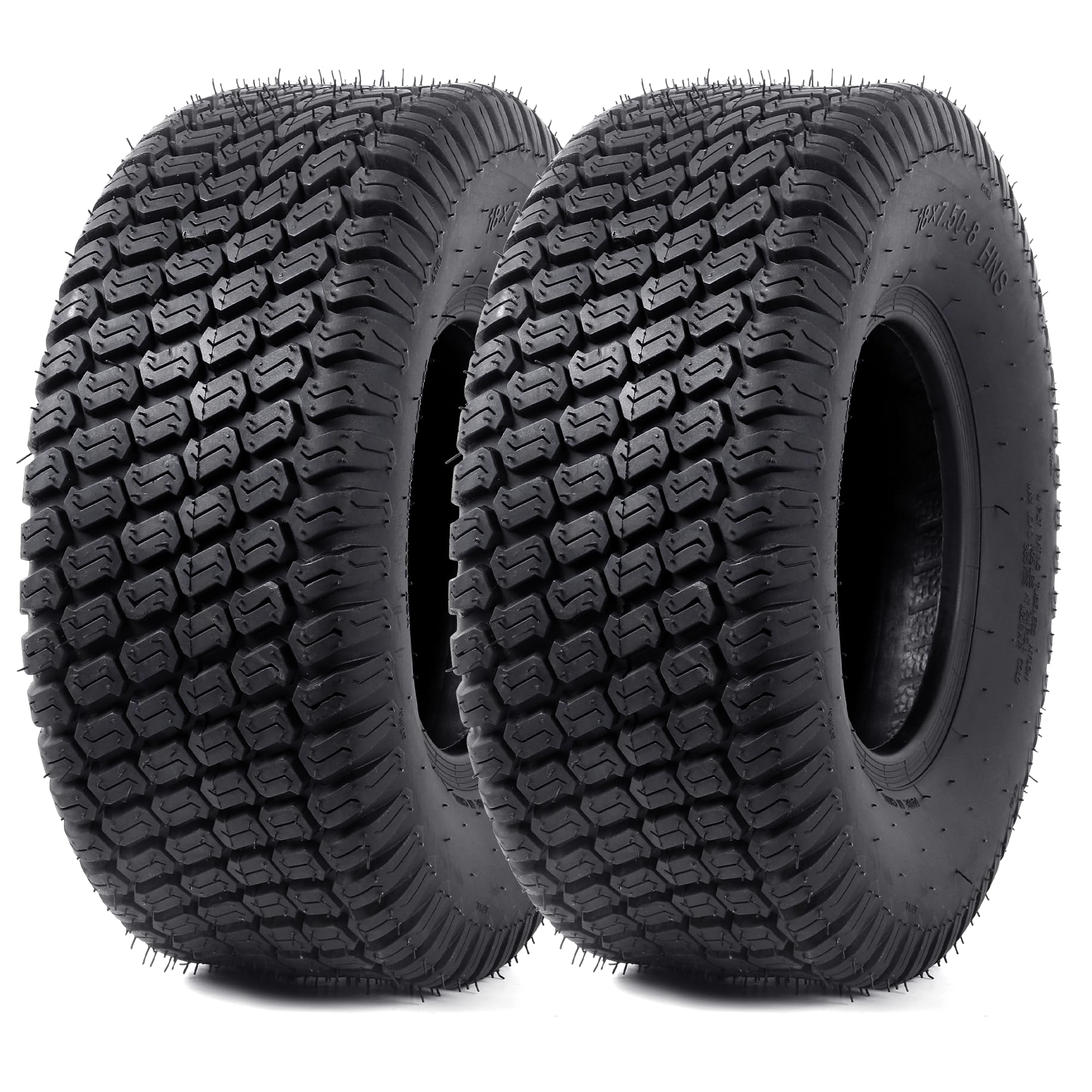 AR-PRO front view of two 18x7.50-8 replacement tires showing fit and profile benefits