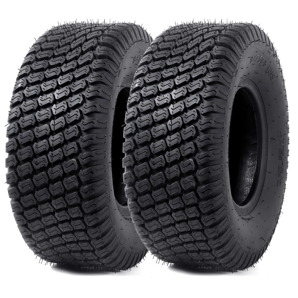 AR-PRO front view of two 18x7.50-8 replacement tires showing fit and profile benefits
